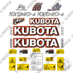 Fits Kubota KX040-4 Decal Kit Mini Excavator