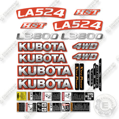 Kubota L3800+LA524 Decal Kit Tractor - Aftermarket Kit