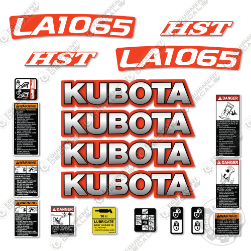 Fits Kubota LA1065 Decal Kit Loader Arms
