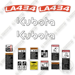 Kubota LA434 Decal Kit Front End Loader - New Style - Aftermarket KIt