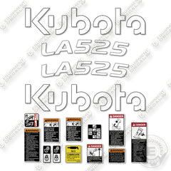 Kubota LA525 Decal Kit Front End Loader - New Logo- Aftermarket Kit