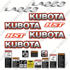 Fits Kubota LA853 Decal Kit Tractor (With Warnings)