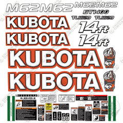 Fits Kubota M62 Decal Kit Tractor Backhoe