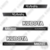 Image of Fits Kubota M8200 Narrow Decal Kit Tractor