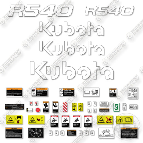 Fits Kubota R540 New Style Decal Kit Wheel Loader