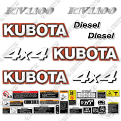Fits Kubota RTV1100 Utility Vehicle Decal Kit