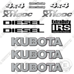 Fits Kubota RVTX1100C Utility Vehicle Decal Kit