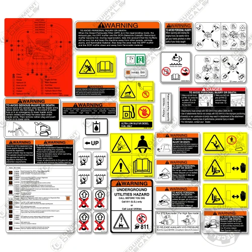 Fits Kubota SVL 75 Skid Steer Decal Kit - CUSTOM BLACK