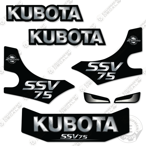 Fits Kubota SSV75 Decal Kit Skid Steer - CUSTOM BLACK