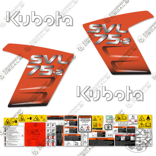Fits Kubota SVL 75-2 Skid Steer Decal Kit - NEW STYLE LOGOS!