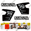 Image of Fits Kubota SVL 75 Skid Steer Decal Kit - CUSTOM BLACK