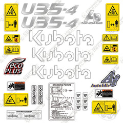 Fits Kubota U35-4 Decal Kit Mini Excavator (New Style)
