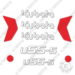 Fits Kubota U55-5 Decal Kit Mini Excavator