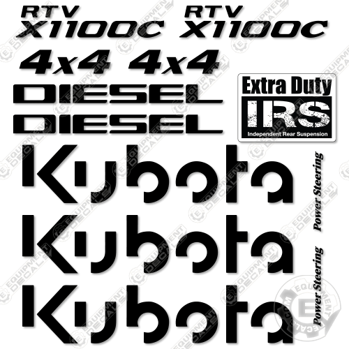 Fits Kubota RVTX1100C Utility Vehicle Decal Kit - CUSTOM BLACK!