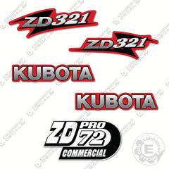 Fits Kubota ZD321 Decal Kit Mower