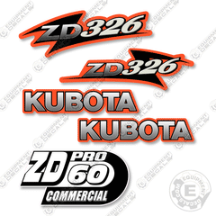 Fits Kubota ZD326 Decal Kit Mower