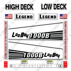 LeeBoy 1000B Decal Kit Asphalt Paver - Custom White - Aftermarket Kit