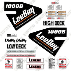 Fits LeeBoy 1000B Decal Kit Asphalt Paver