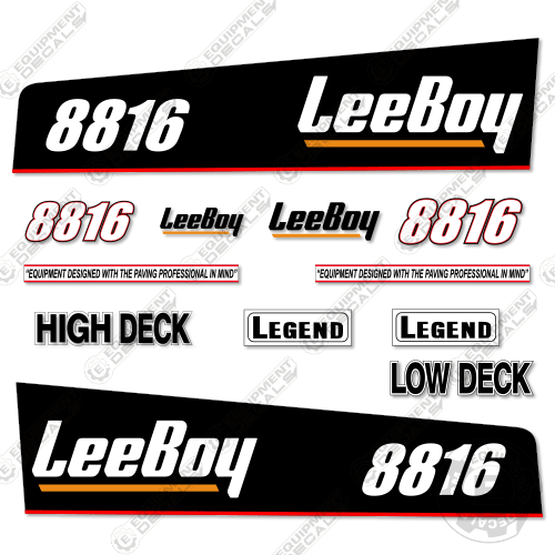 Fits LeeBoy 8616 Decal Kit Asphalt Paver (Black Version)