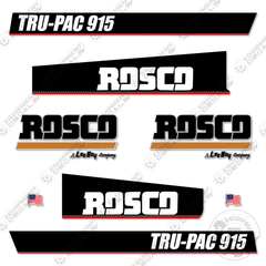 Fits Rosco TRU-PAC 915 Decal Kit Compactor - BLACK
