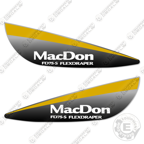 Fits Macdon FD75-S Decal Kit Draper Head - YELLOW