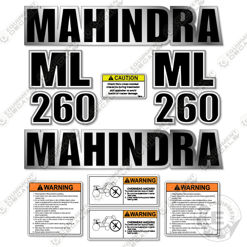 Fits Mahindra ML260 Decal Kit Front End Loader