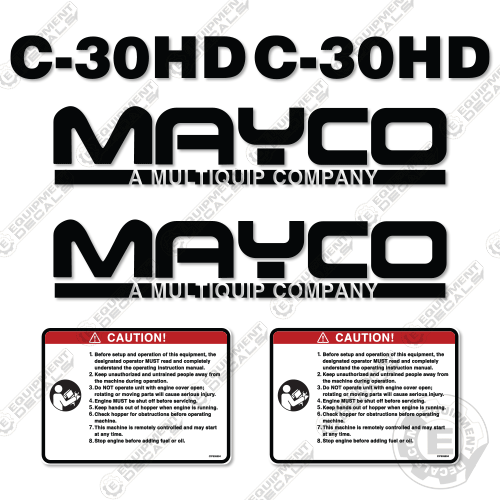 Fits Mayco C-30HD Decal Kit Concrete Pump