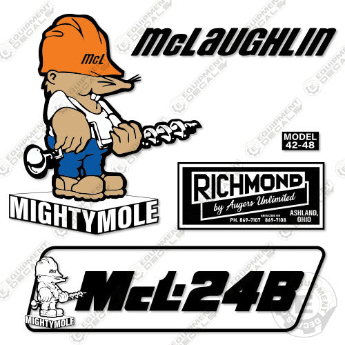 Fits McLaughlin MCL-24B Decal Kit Boring Machine