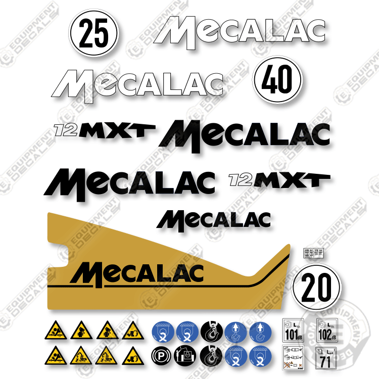 Fits Mecalac 12MXT Decal Kit Excavator