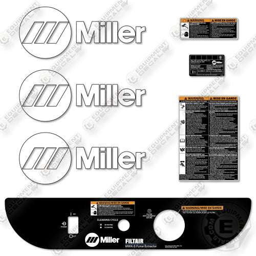 Miller Filtair MWXS Decal Kit Mobile Welding Fume Extraction System- Aftermarket Kit