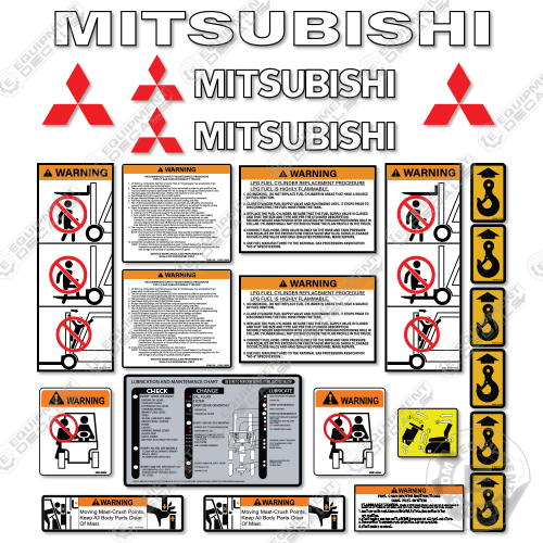 Fits Mitsubishi FD18N Forklift Decal Kit