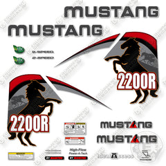 Mustang 2200R Decal Kit Skid Steer - Aftermarket Kit
