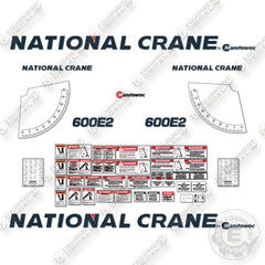 National Crane 600E2 Decal Kit Boom Truck- Aftermarket Kit