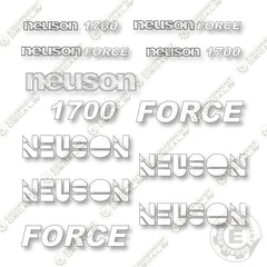 Neuson 1700 Force Decal Kit Excavator- Custom White -Aftermarket Kit