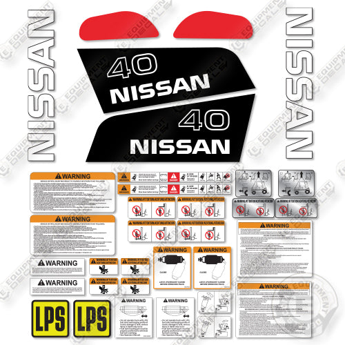 Fits Nissan 40 Full Decal Kit Forklift
