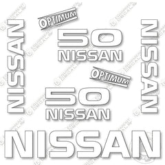Fits Nissan 50 Optimum Decal Kit Forklift - CUSTOM WHITE