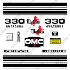 Fits OMC Mustang 330 Decal Kit Skid Steer