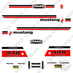 Fits OMC Mustang 440 Decal Kit Skid Steer