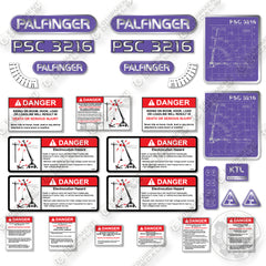 Palfinger PSC3216 Decal Kit Crane- Custom Purple and Silver - Aftermarket Kit