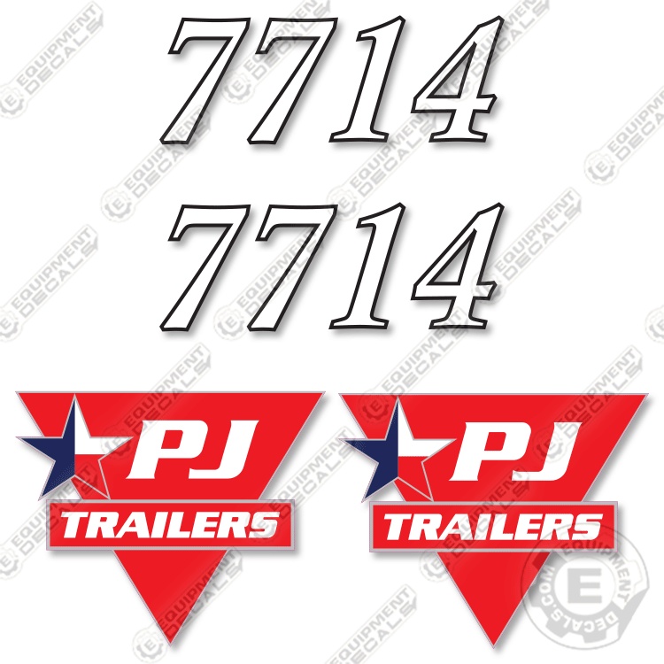 Fits PJ Trailers 7714 Decal Kit Trailer