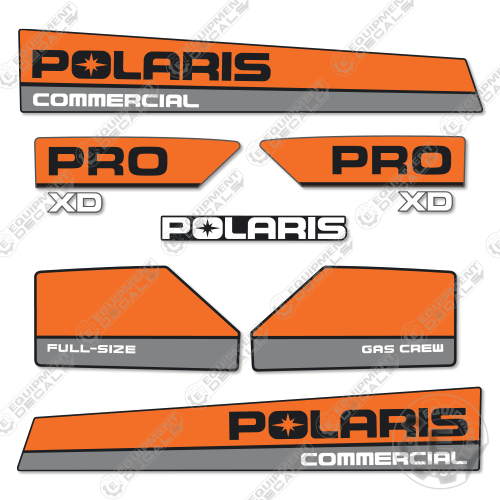 Fits Polaris Commercial Pro XD Full-Size Crew Decal Kit UTV - GASOLINE