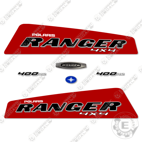 Fits Polaris Ranger 400 H.O. 4X4 Decal Kit UTV - 2009/2010 - Red