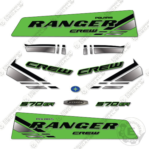 Polaris Ranger 570 Crew 2011 2012 Decal Kit UTV - Lime Green -Aftermarket Kit