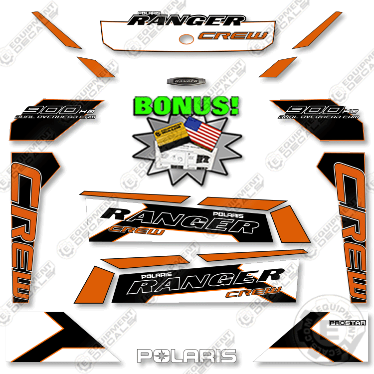 Fits Polaris Ranger 900 CREW Decal Kit - 2015 White Lightning