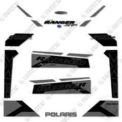 Fits Polaris Ranger 900 XP HO Decal Kit - 2015 White Lightning Gunmetal Grey