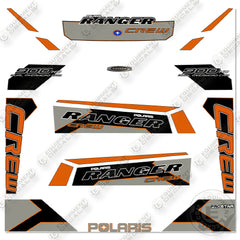 Fits Polaris Ranger 900HO Crew White Lightning Decal Kit Utility Vehicle- Custom Grey & Orange