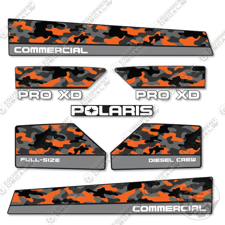 Fits Polaris Commercial Pro XD Full-Size Crew Decal Kit UTV - Diesel - DUCK CAMO!
