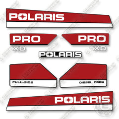Polaris Ranger PRO XD Diesel Decal Kit Utility Vehicle -  Custom Red - Aftermarket Kit