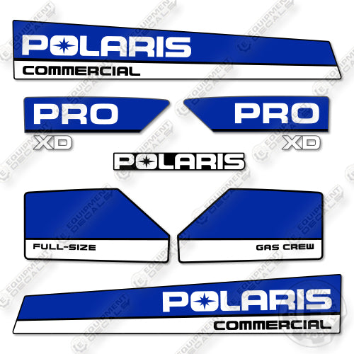 Fits Polaris Ranger Pro XD Full Size Gasoline Blue White Decal Kit Utility Vehicle