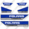 Image of Fits Polaris Ranger Pro XD Mid-Size Gasoline Blue White Decal Kit Utility Vehicle